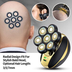 VOTMONI Head Shaver for Bald Men Upgrade 7D Electric Shavers Waterproof Bald Head Close Shaver for Men Rechargeable Rotary Shaver Multifunctional Electric Razors Wet & Dry Bald Shaver