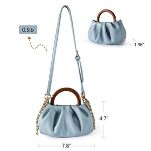 Milan Chiva Cloud Pouch Bag Gabbi Ruched Handbag Chic Dumpling Clutch Purses with Removable Strap MC-1007JN