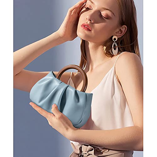 Milan Chiva Cloud Pouch Bag Gabbi Ruched Handbag Chic Dumpling Clutch Purses with Removable Strap MC-1007JN