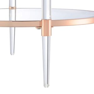 Convenience Concepts Royal Crest 2 Tier Acrylic Glass End Table, Rose Gold/Glass