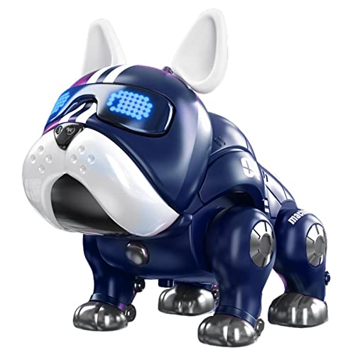 Robot Dog Toy for Kids - Robotic Stunt Puppy Built-in LED Lights and Music - Battery Operated Interactive Puppy with Music for Kids, Technological Dancing Dog Toy Electronic Pets for Kids Germplasm