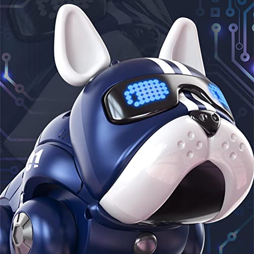 Robot Dog Toy for Kids - Robotic Stunt Puppy Built-in LED Lights and Music - Battery Operated Interactive Puppy with Music for Kids, Technological Dancing Dog Toy Electronic Pets for Kids Germplasm