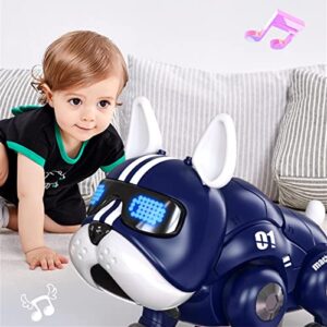 Robot Dog Toy for Kids - Robotic Stunt Puppy Built-in LED Lights and Music - Battery Operated Interactive Puppy with Music for Kids, Technological Dancing Dog Toy Electronic Pets for Kids Germplasm