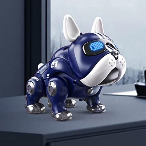 Robot Dog Toy for Kids - Robotic Stunt Puppy Built-in LED Lights and Music - Battery Operated Interactive Puppy with Music for Kids, Technological Dancing Dog Toy Electronic Pets for Kids Germplasm