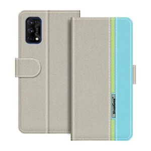 for oppo realme 7 pro flip cover, magnetic buckle multicolor business pu leather phone case with card slot, for oppo realme 7 pro sun kissed leather 6.4 inches