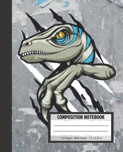 Composition Notebook: Wide Ruled Lined Paper Notebook Journal | Dinosaur T-Rex Reptile Dino Claw Beast | Perfect Blank Notepad Workbook for Students Kids Boys Girls Teens