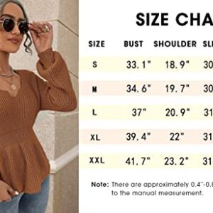 Veatzaer Womens Long Sleeve Shirts V Neck Fall Knit Sweaters Casual Pullover Tops 2023 Grey