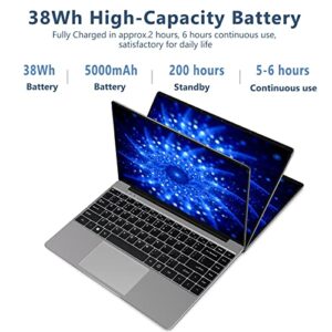 Ruzava/Aocwei Laptop Win 10 14" 6GB DDR4 64GB Storage Intel N4020 (Up to 2.8Ghz) 2-Core 1920x1080 FHD Dual WiFi BT 4.2 Mini HDMI Support 512GB TF 1TB SSD Expand for Work Study Entertainment-Gray