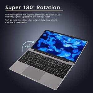 Ruzava 14" Laptop 6GB RAM 64GB Storage Support 1TB SSD Expansion Traditional Laptops Windows 10 2.4G+5G WiFi Bluetooth 4.2 USB HDMI 1920x1080 FHD WOZIFAN with Wireless Mouse for Work Study - Gray