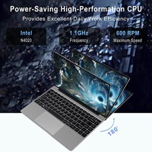 Ruzava 14" Laptop 6GB RAM 64GB Storage Support 1TB SSD Expansion Traditional Laptops Windows 10 2.4G+5G WiFi Bluetooth 4.2 USB HDMI 1920x1080 FHD WOZIFAN with Wireless Mouse for Work Study - Gray