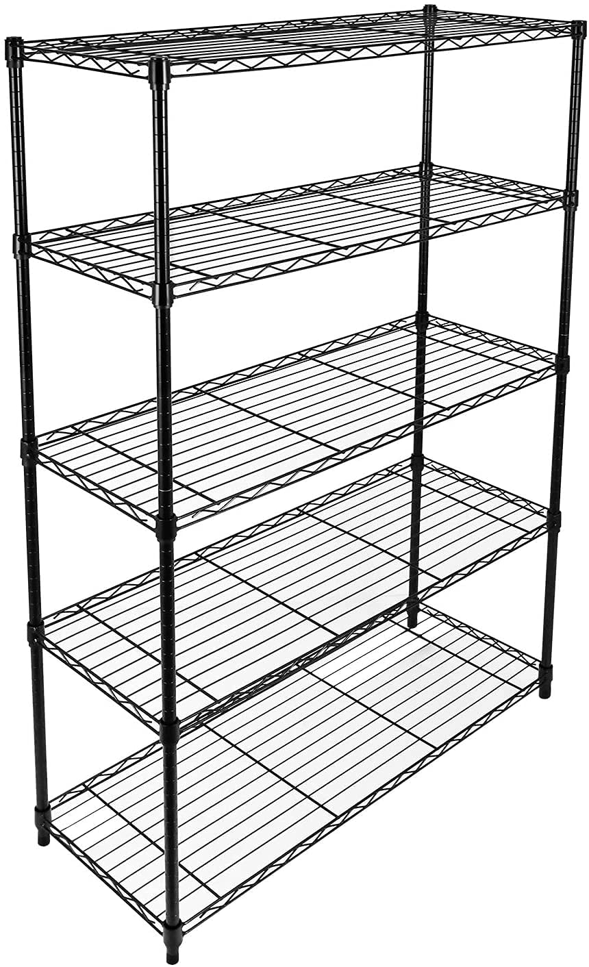 Simple Deluxe 5-Tier Heavy Duty Storage Shelving Unit,Black,36Lx14Wx60H inch, 1 Pack