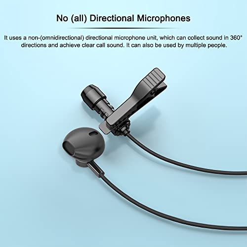OKCSC AC300 3.5mm Headphones For Laptop With Omnidirectional Lavalier Lapel Microphone Semi-In-Ear Earphone Length Wired Earbuds With Volume Control For Recording Interview Vlog Microphone 10FT Length