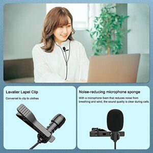 OKCSC AC300 3.5mm Headphones For Laptop With Omnidirectional Lavalier Lapel Microphone Semi-In-Ear Earphone Length Wired Earbuds With Volume Control For Recording Interview Vlog Microphone 10FT Length
