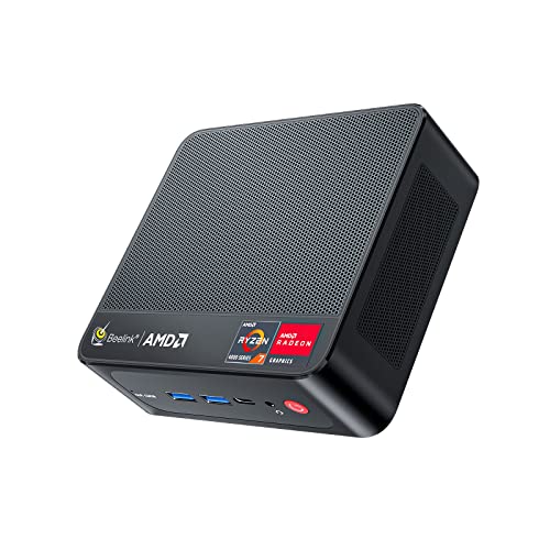 Beelink SER5 Versatile Mini PC, AMD Ryzen 5 5560U(up to 4.0GHz) 6C/12T, Mini Computer 16GB DDR4 RAM 500GB NVME SSD, Mini Desktop Computer 4K@60Hz Triple Screen Display WiFi6 BT5.2