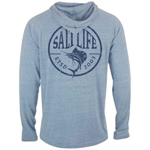 salt life sailfish stamp hoodie long sleeve classic fit, blufo, medium