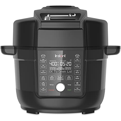 Instant Pot Duo Crisp Ultimate Lid, 13-in-1 Air Fryer and Pressure Cooker Combo, Sauté, Slow Cook, Bake, Steam, Warm, Roast, Dehydrate, Sous Vide, & Proof, App With Over 800 Recipes, 6.5 Quart