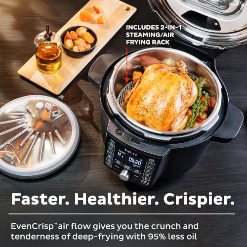 Instant Pot Duo Crisp Ultimate Lid, 13-in-1 Air Fryer and Pressure Cooker Combo, Sauté, Slow Cook, Bake, Steam, Warm, Roast, Dehydrate, Sous Vide, & Proof, App With Over 800 Recipes, 6.5 Quart