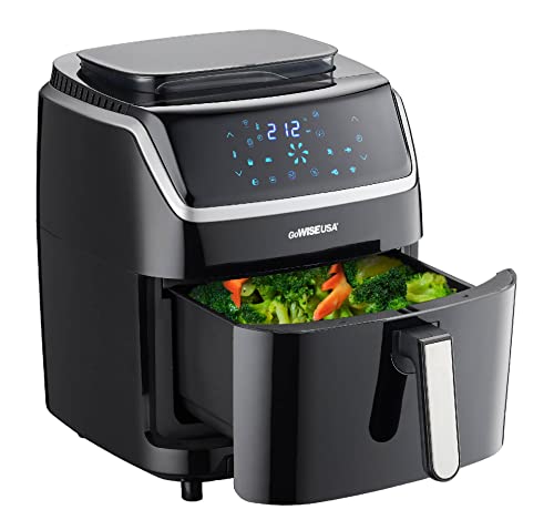 GoWISE USA 7-Quart Steam Air Fryer - with Touchscreen Display with 8 cooking presets + 100 Recipes