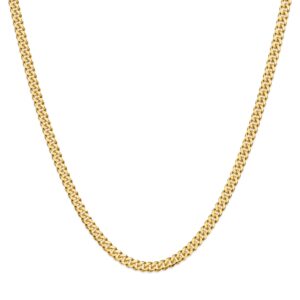jaxxon cuban link chain - 3mm | 14k gold bonded over 925 sterling silver chain necklace for men - gold, 22 inch