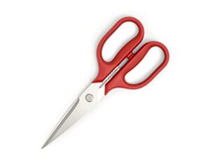 misen kitchen scissors - multipurpose kitchen shears - heavy duty food scissors - dishwasher safe meat scissors, red