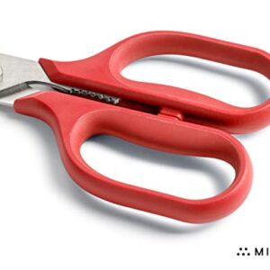 Misen Kitchen Scissors - Multipurpose Kitchen Shears - Heavy Duty Food Scissors - Dishwasher Safe Meat Scissors, Red