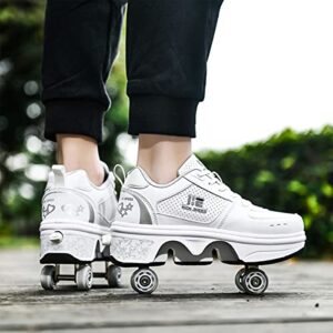 Pairobin Roller Skate Shoes - Sneakers Roller Shoes 2-in-1 Suitable for Outdoor Sports Skating Invisible Roller Skates The Best Choice for Building Confidence Style