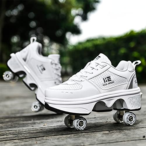 Pairobin Roller Skate Shoes - Sneakers Roller Shoes 2-in-1 Suitable for Outdoor Sports Skating Invisible Roller Skates The Best Choice for Building Confidence Style