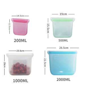 Silicone Food Storage Bag 4size Bundle (4size bundle, Green) (BP-003)