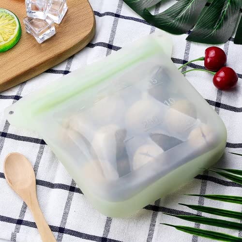 Silicone Food Storage Bag 4size Bundle (4size bundle, Green) (BP-003)