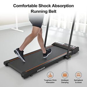 DAEYEGIM Treadmill-Walking Pad-Under Desk Treadmill-2 in 1 Folding Treadmill-Treadmills for Home-Black Orange