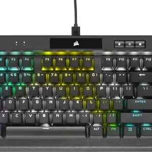 Corsair K70 RGB TKL CHAMPION SERIES Tenkeyless Mechanical Gaming Keyboard (CHERRY MX Silent Keyswitches: Linear and Quiet , PBT Double-Shot Keycaps, Per-Key RGB LED Backlighting) QWERTY NA, Black