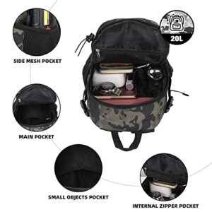 HUNTVP 10L/20L Mini Daypack Military MOLLE Backpack Rucksack Gear Tactical Assault Pack Bag for Hunting Camping Trekking (20L-Camo)