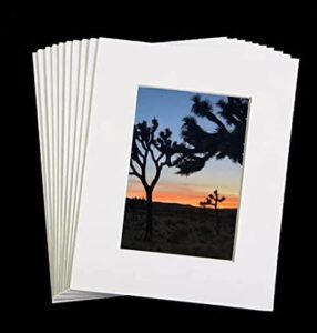a plus max 8x10 white picture mat board with core bevel cut frame mattes for 5x7 pictures - pack of 10
