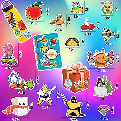 300pcs VSCO Stickers for Water Bottle, Cool Laptop Stickers for Kids Teens, Trendy Graffiti Cute Vinyl Aesthetic Waterproof Stickers Pack for Skateboard Luggage, Colorful Funny Stickers