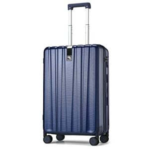hanke 20 inch carry on luggage airline approved, lightweight pc hardside suitcase with spinner wheels & tsa lock,rolling luggage bags for weekender,carry-on 20-inch(dark blue)