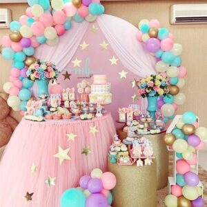 Ponamfo Pink Balloon Arch Kit - 100Pcs 18"+12"+5" Pastel Light Pink Balloons Different Size as Birthday Balloons Gender Reveal Balloons Baby Shower Balloons Wedding Anniversary Bridal Shower Party