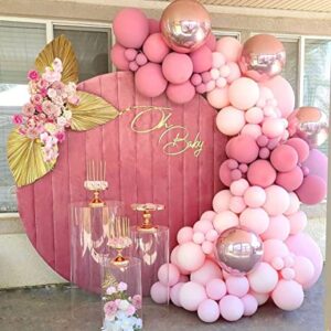 Ponamfo Pink Balloon Arch Kit - 100Pcs 18"+12"+5" Pastel Light Pink Balloons Different Size as Birthday Balloons Gender Reveal Balloons Baby Shower Balloons Wedding Anniversary Bridal Shower Party