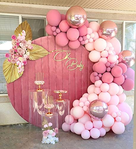 Ponamfo Pink Balloon Arch Kit - 100Pcs 18"+12"+5" Pastel Light Pink Balloons Different Size as Birthday Balloons Gender Reveal Balloons Baby Shower Balloons Wedding Anniversary Bridal Shower Party