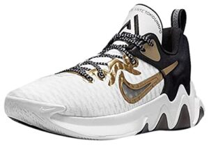 nike unisex-adult giannis immortality basketball shoe, white/metallic gold-black, 11 uk