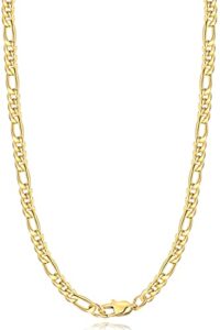 ewlpire gold chain for men and women boys, 5.5mm gold chain men's figaro chain necklaces, 14k gold plated mens chain necklace, 18 inch