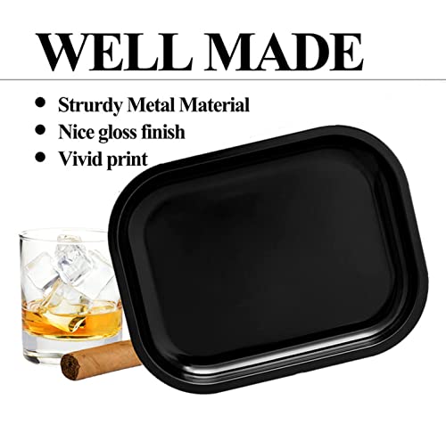 tlhaoa Tray Metal Rolling Tray (Black, 7" x 5.5")