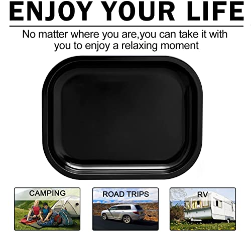 tlhaoa Tray Metal Rolling Tray (Black, 7" x 5.5")