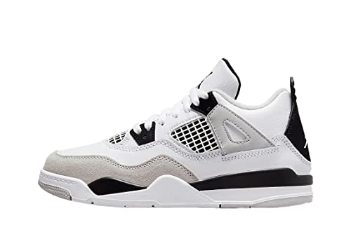 Little Kid's Jordan 4 Retro Military Black White/Blk-Neutral Grey (BQ7669 111) - 12.5