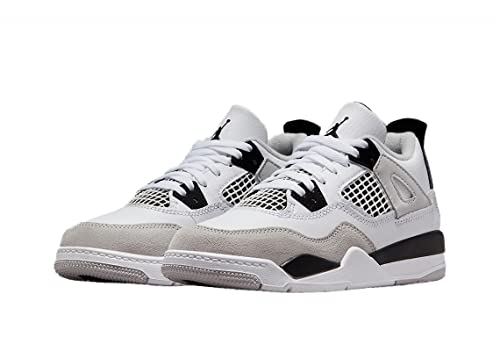 Little Kid's Jordan 4 Retro Military Black White/Blk-Neutral Grey (BQ7669 111) - 12.5