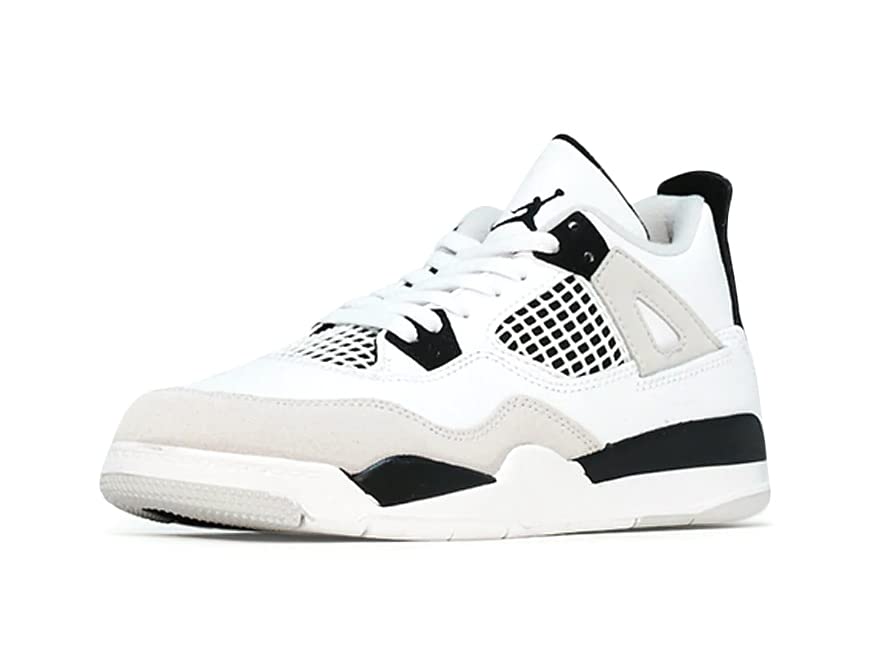 Little Kid's Jordan 4 Retro Military Black White/Blk-Neutral Grey (BQ7669 111) - 12.5