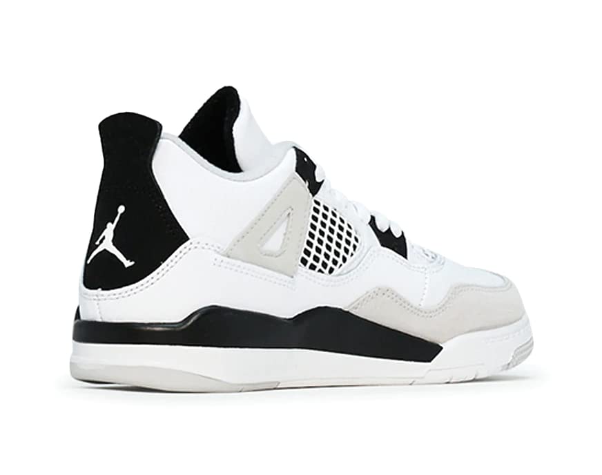 Little Kid's Jordan 4 Retro Military Black White/Blk-Neutral Grey (BQ7669 111) - 12.5