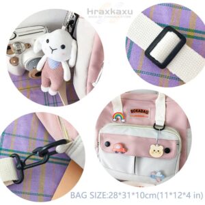 Cute Bags Kawaii Backpack Messenger Bag For School,Aesthetic Backpacks Multifunction Laptop Japanese Ita for Teen Girls Kids Lunch Totes