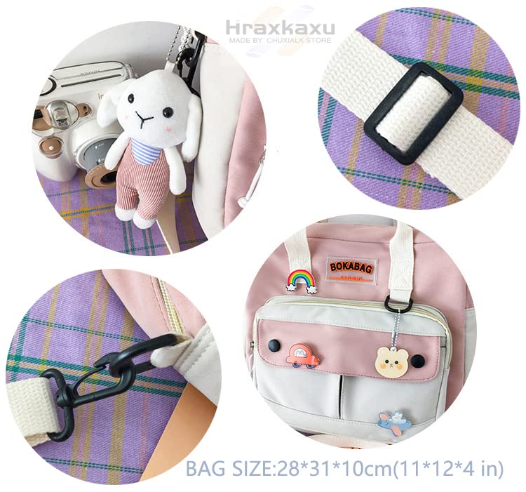 Cute Bags Kawaii Backpack Messenger Bag For School,Aesthetic Backpacks Multifunction Laptop Japanese Ita for Teen Girls Kids Lunch Totes