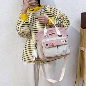 Cute Bags Kawaii Backpack Messenger Bag For School,Aesthetic Backpacks Multifunction Laptop Japanese Ita for Teen Girls Kids Lunch Totes