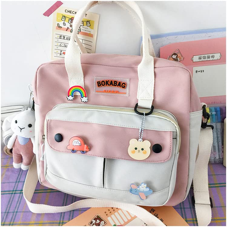 Cute Bags Kawaii Backpack Messenger Bag For School,Aesthetic Backpacks Multifunction Laptop Japanese Ita for Teen Girls Kids Lunch Totes